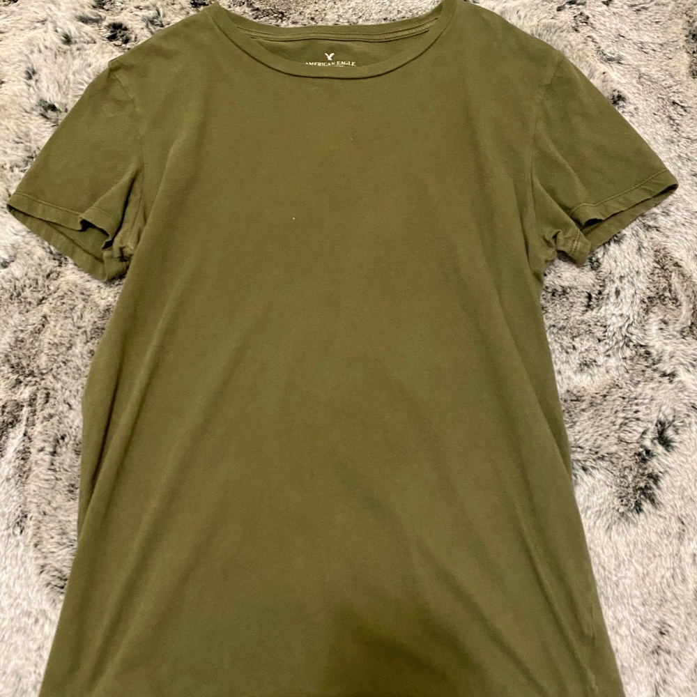 American Eagle Men's Olive Green  Short Sleeve Shirt | Size Small